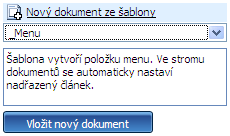 Vytvoření dokumentu ze šablony